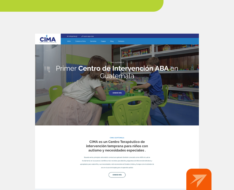 Página web para Centro CIMA Guatemala