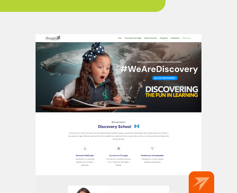 Web corporativa para Colegio Discovery