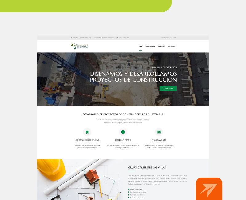 Web para constructora Grupo Campestre Las Villas