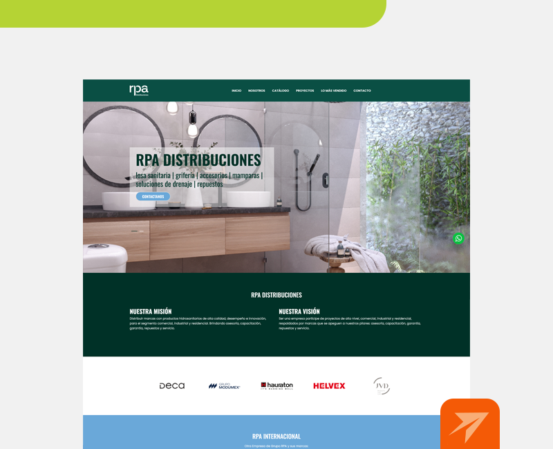 Página Web corporativa para RPA Distribuciones