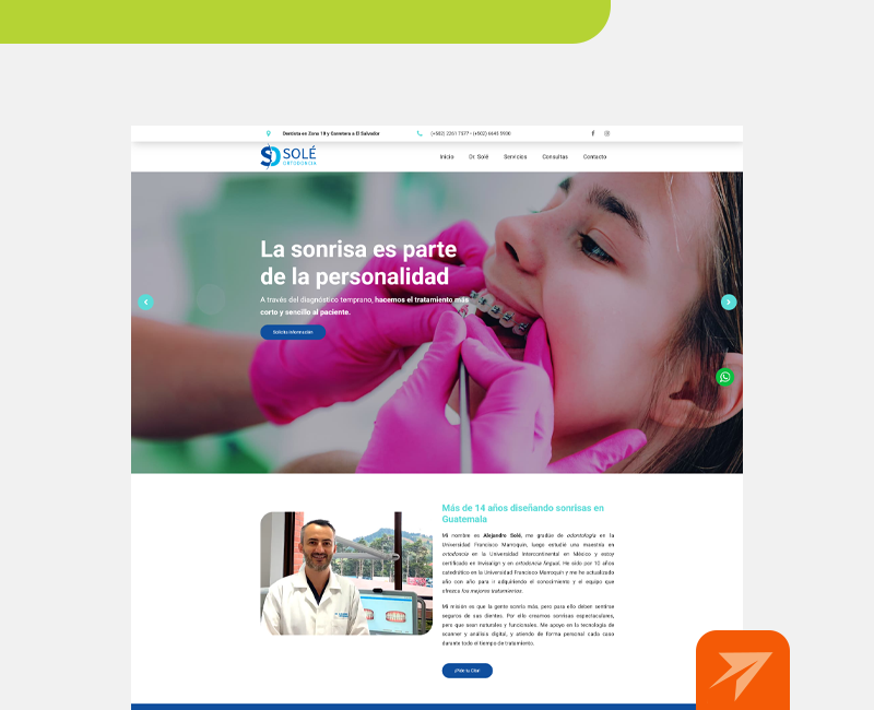 Página de aterrizaje para Solé Ortodoncia